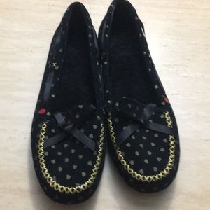 Ugg pure slippers black gold hearts
